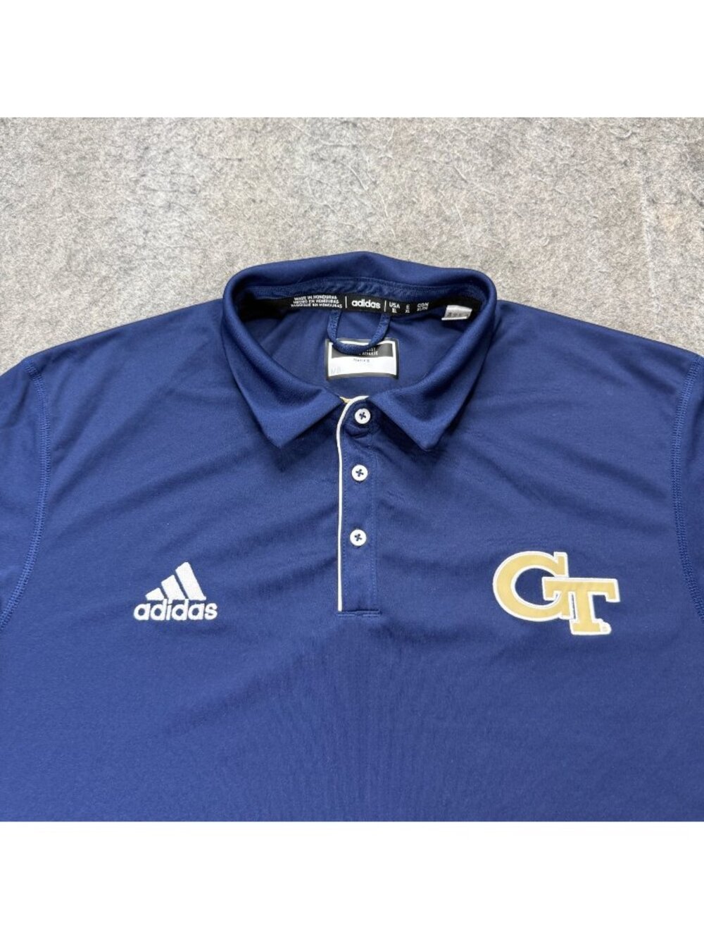 Georgia Tech Yellow Jackets Adidas Performance Polo Shirt Men XL Blue 06325
